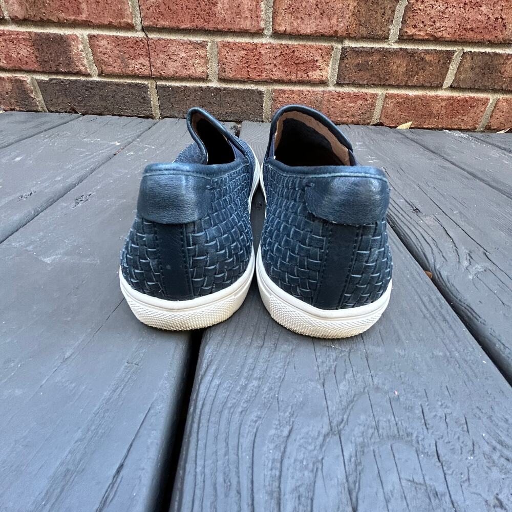 J/Slides Calina Navy Woven Leather Slip-On Sneakers Size 8 - Picture 6 of 7